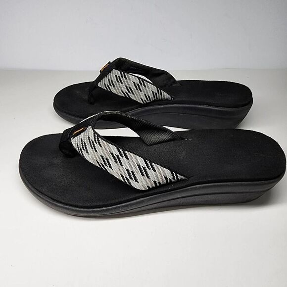 Teva Voya Wedge Thong Sandals Black and Gray‎ womens size 10 - Picture 2 of 9